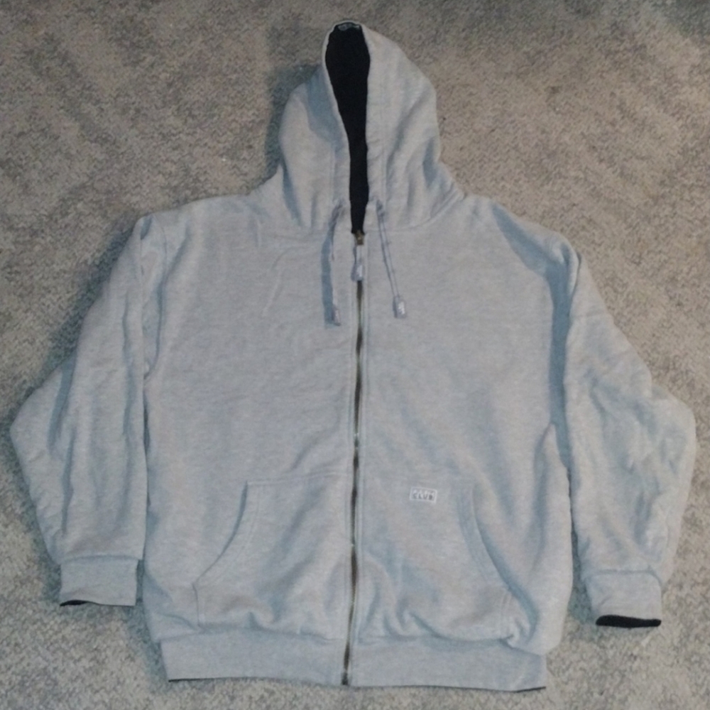 Pro Club Reversible Hoodie Sweater Black Gray Jacket Coat Blank Heavyweight